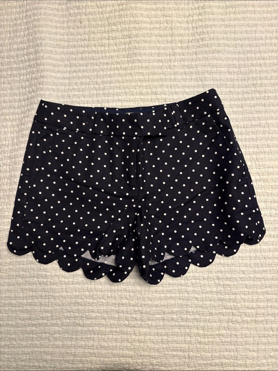 J. Crew Pants - J. Crew Navy and White Polka Dot Scallop Shorts